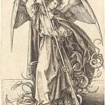 Michael besiegt den Drachen: Bild von Martin Schongauer c.a 1480-1490