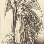 Michael besiegt den Drachen: Bild von Martin Schongauer c.a 1480-1490